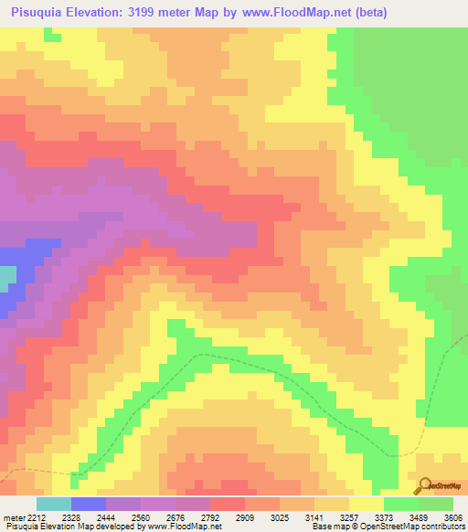 Pisuquia,Peru Elevation Map