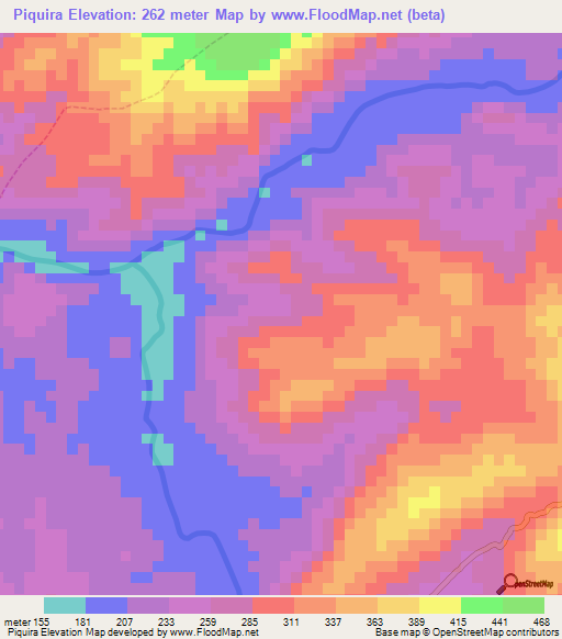 Piquira,Peru Elevation Map