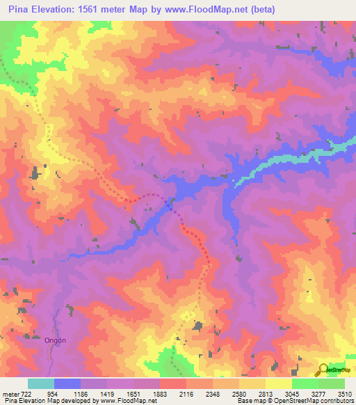 Pina,Peru Elevation Map