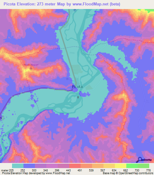 Picota,Peru Elevation Map