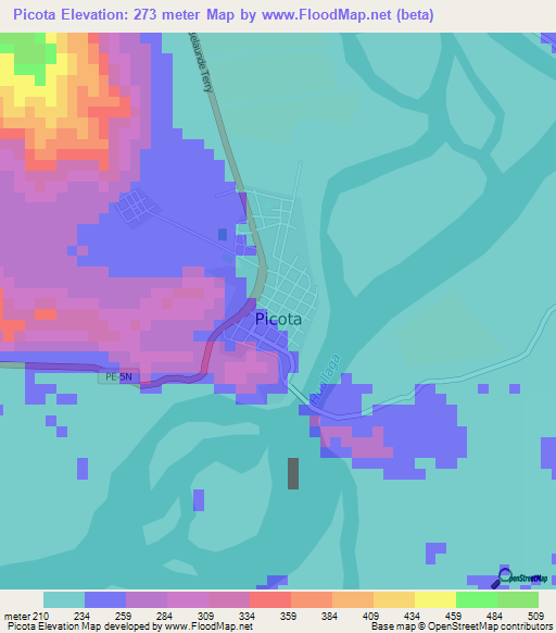 Picota,Peru Elevation Map