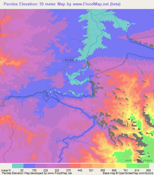 Peroles,Peru Elevation Map