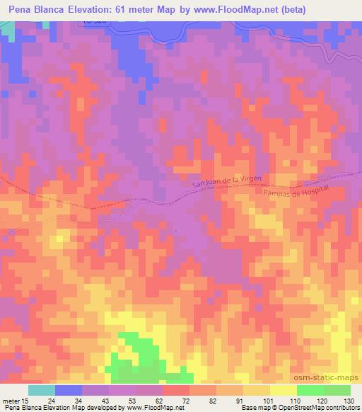 Pena Blanca,Peru Elevation Map