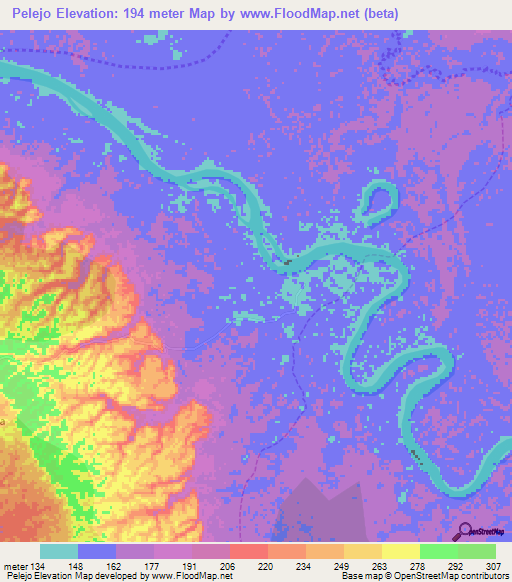Pelejo,Peru Elevation Map