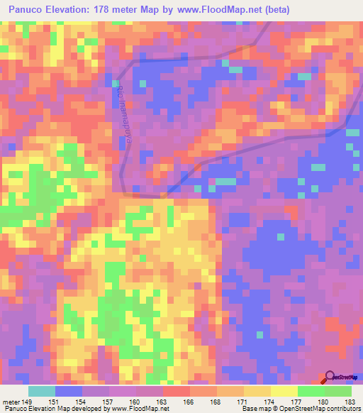 Panuco,Peru Elevation Map