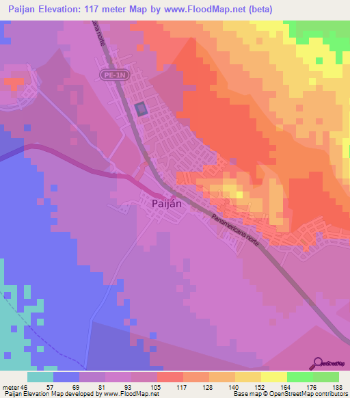 Paijan,Peru Elevation Map