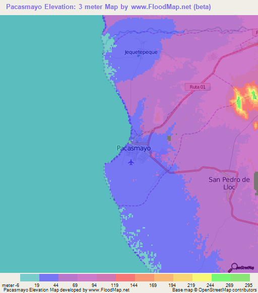 Pacasmayo,Peru Elevation Map
