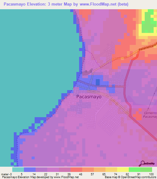 Pacasmayo,Peru Elevation Map