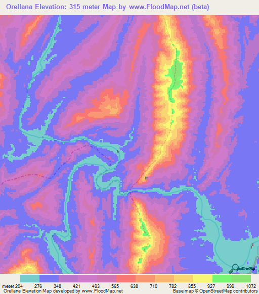 Orellana,Peru Elevation Map