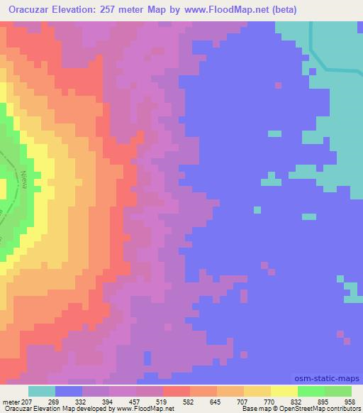 Oracuzar,Peru Elevation Map