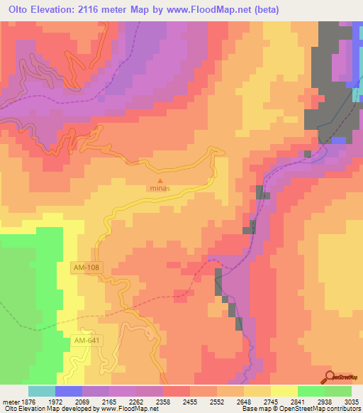 Olto,Peru Elevation Map