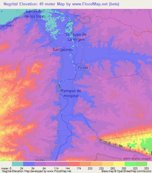 Negrital,Peru Elevation Map