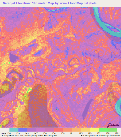 Naranjal,Peru Elevation Map
