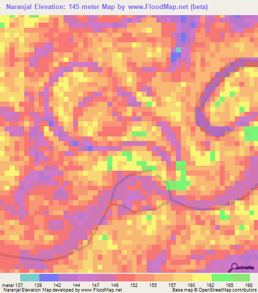 Naranjal,Peru Elevation Map