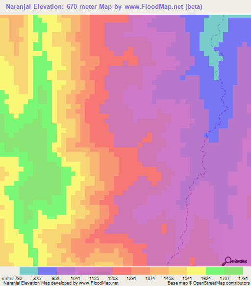 Naranjal,Peru Elevation Map