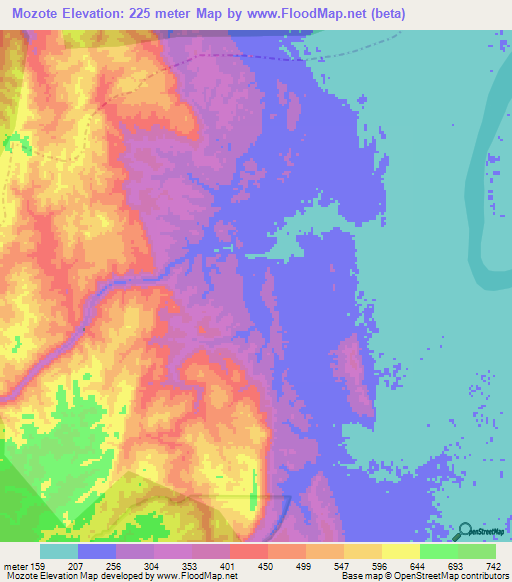 Mozote,Peru Elevation Map