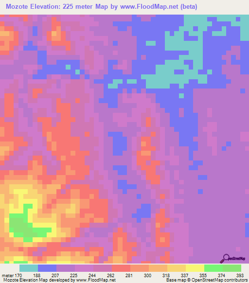 Mozote,Peru Elevation Map