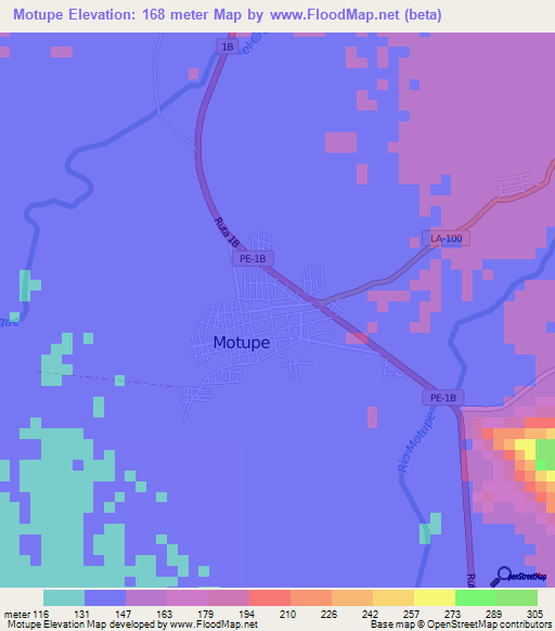 Motupe,Peru Elevation Map
