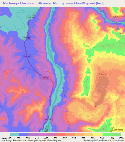 Machungo,Peru Elevation Map