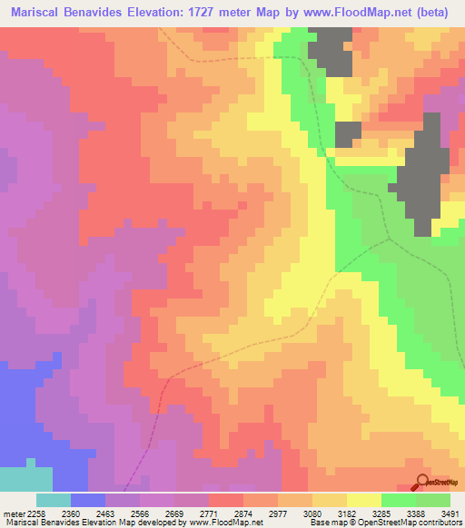 Mariscal Benavides,Peru Elevation Map