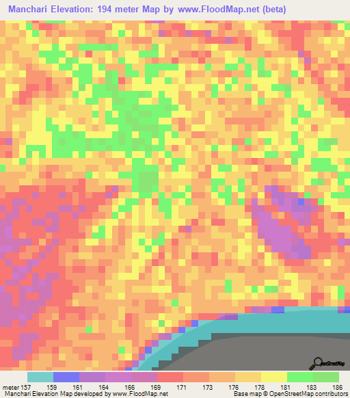 Manchari,Peru Elevation Map