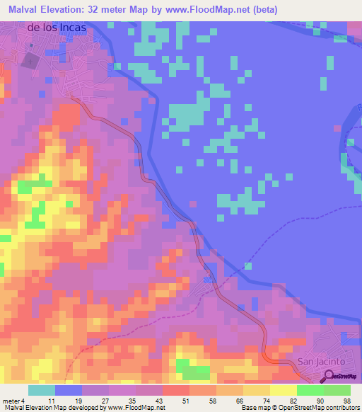Malval,Peru Elevation Map