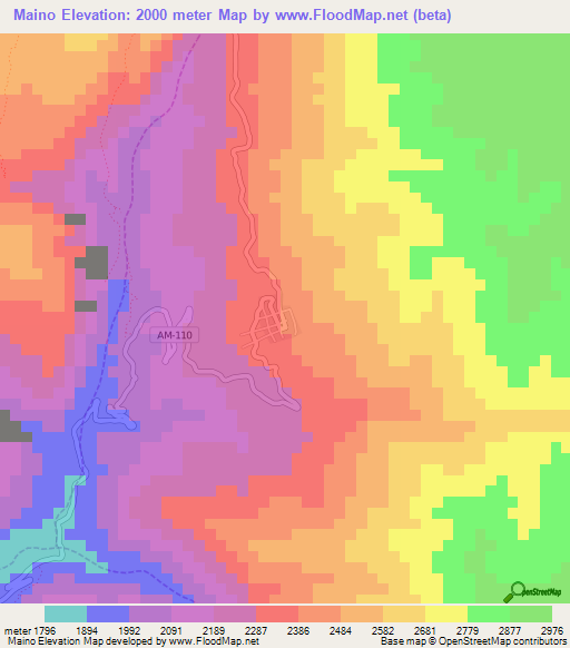 Maino,Peru Elevation Map