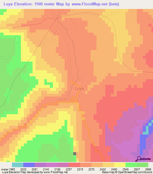 Luya,Peru Elevation Map