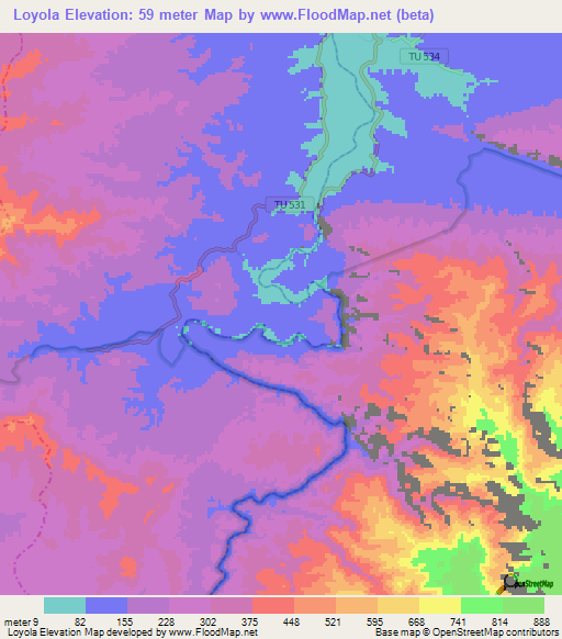 Loyola,Peru Elevation Map