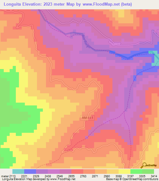 Longuita,Peru Elevation Map