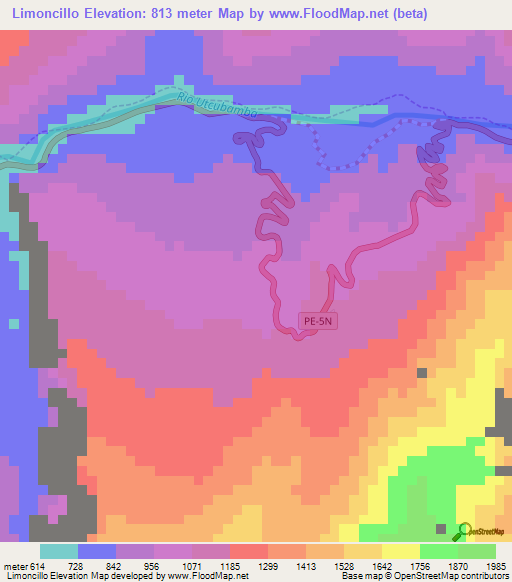 Limoncillo,Peru Elevation Map