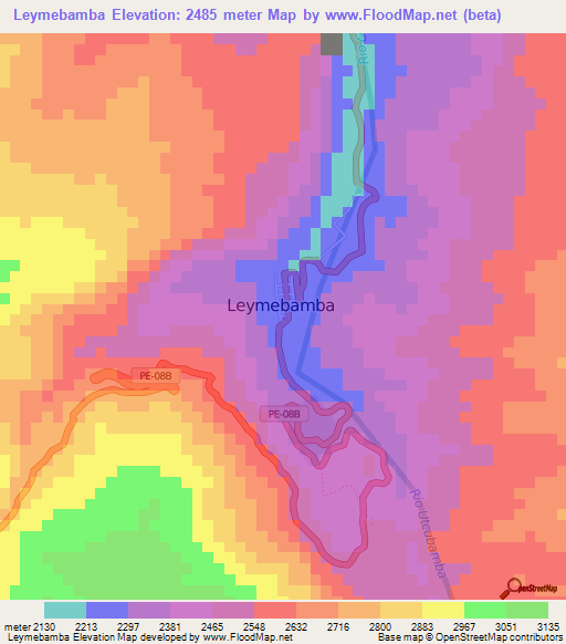 Leymebamba,Peru Elevation Map