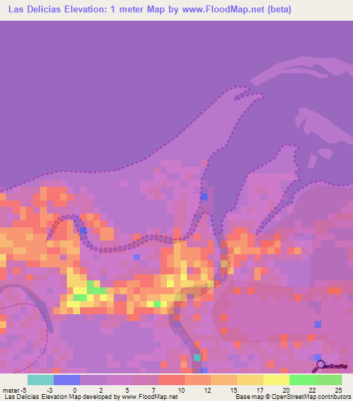 Las Delicias,Peru Elevation Map