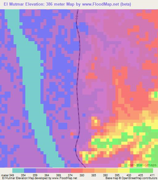 El Mutmar,Sudan Elevation Map