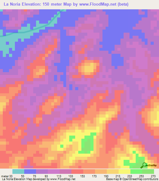 La Noria,Peru Elevation Map