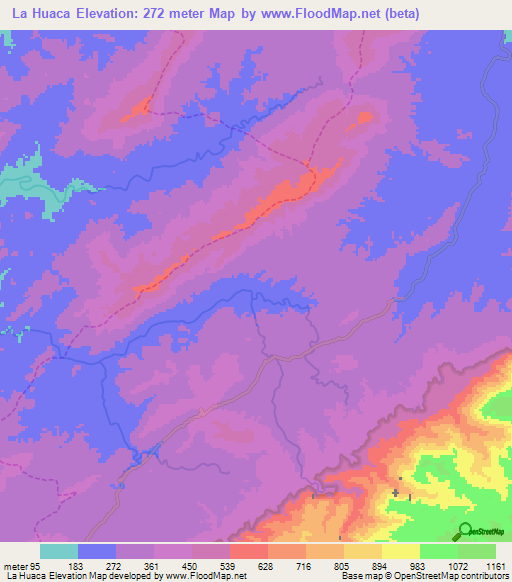 La Huaca,Peru Elevation Map