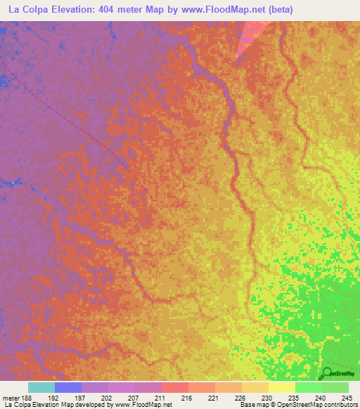 La Colpa,Peru Elevation Map