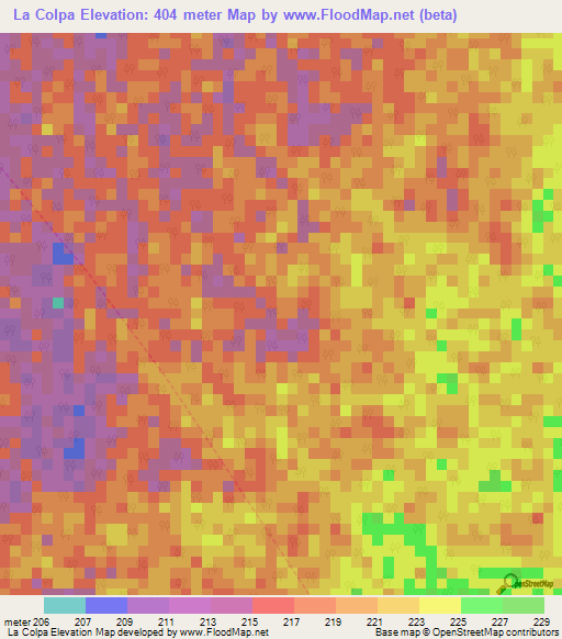 La Colpa,Peru Elevation Map