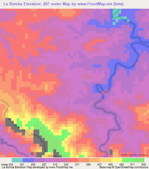 La Bomba,Peru Elevation Map