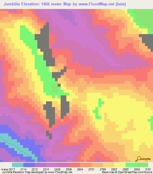Jumbilla,Peru Elevation Map