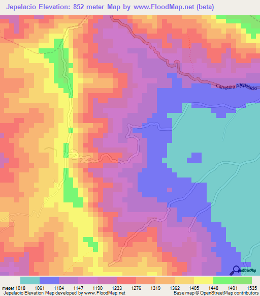 Jepelacio,Peru Elevation Map