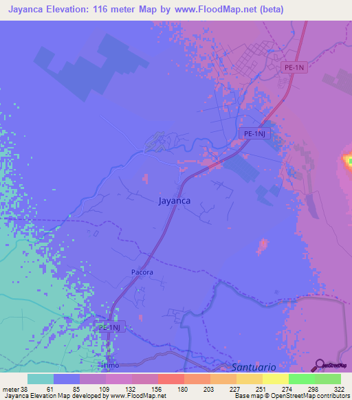 Jayanca,Peru Elevation Map