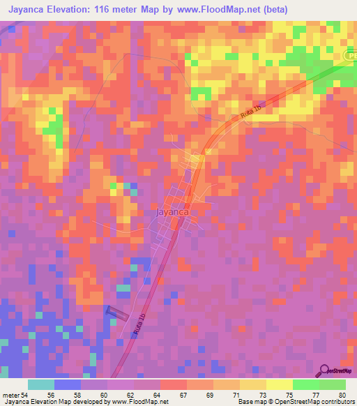 Jayanca,Peru Elevation Map