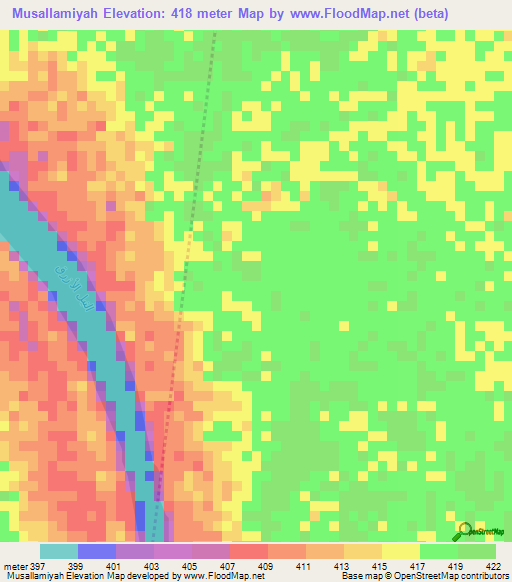 Musallamiyah,Sudan Elevation Map
