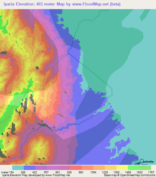 Iparia,Peru Elevation Map