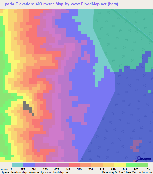 Iparia,Peru Elevation Map