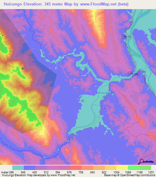 Huicungo,Peru Elevation Map