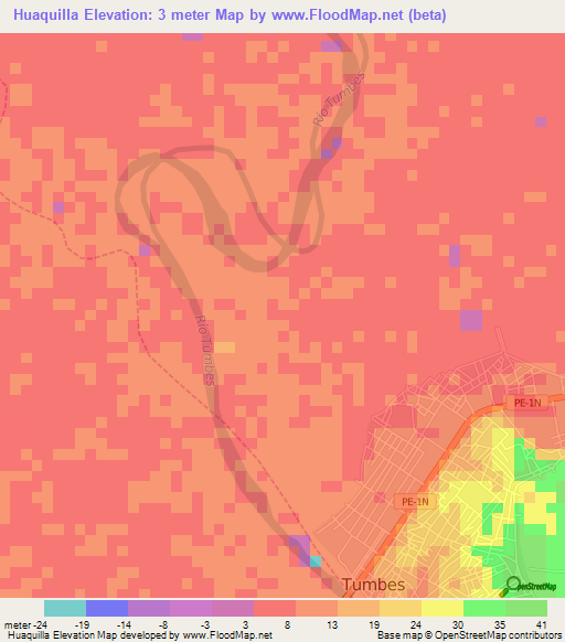 Huaquilla,Peru Elevation Map