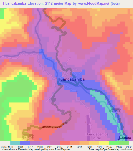 Huancabamba,Peru Elevation Map