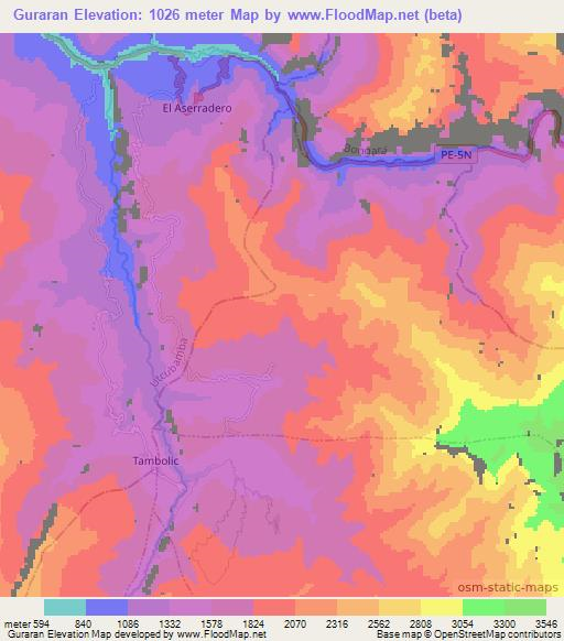 Guraran,Peru Elevation Map